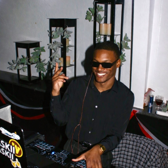 Student DJing.