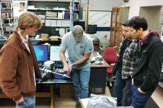 Students working in the lab