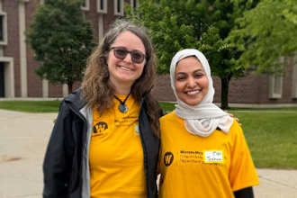 Portrait of professor Mariana Levin and doctoral student