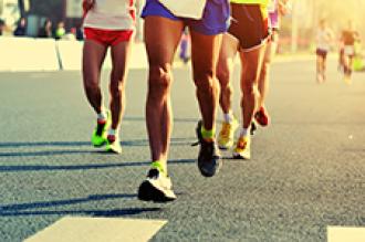 Four people running