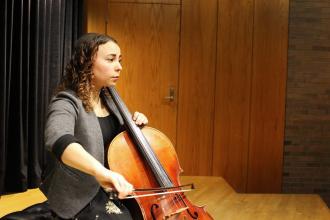 Maura Phelps playing cello.