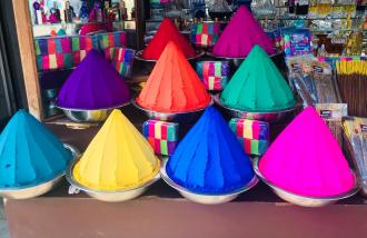 Indian local market filled with colors.