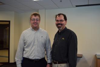 Shane Preston with political science chair, Dr. John Clark