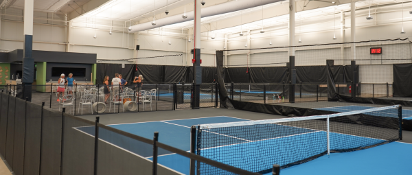 Court view at the Latitude 42 Pickleball Complex at West Hills