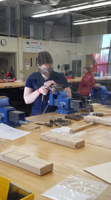WMU Aviation Maintenance Student Morgan Boyd during the SkillsUSA Competition