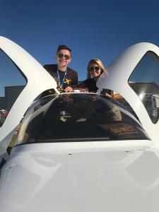 WMU Aviation Pilot Alumni Cole Dillon with Aviation Alumna Suzie Targosz