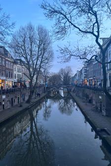 Downtown Utrecht during sunset taken by Carol Cochrane