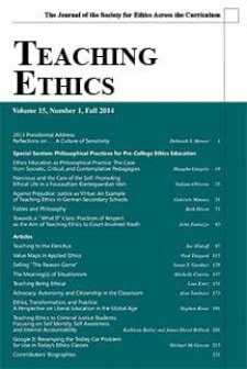 Cover of Teaching Ethics journal