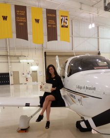 WMU Aviation Alumna Reina Cooke during her graduation