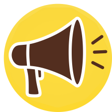 A megaphone icon to indicate a news alert.