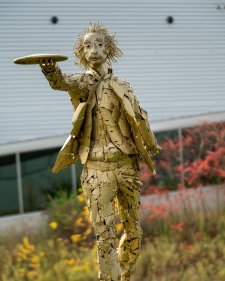 The Einstein statue outside of Floyd Hall, donated by Dr. John Kapenga. 