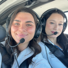 Two students in plane.
