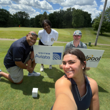 Students and industry partners at a golf outing.