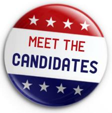 Meet the Candidates lapel pin